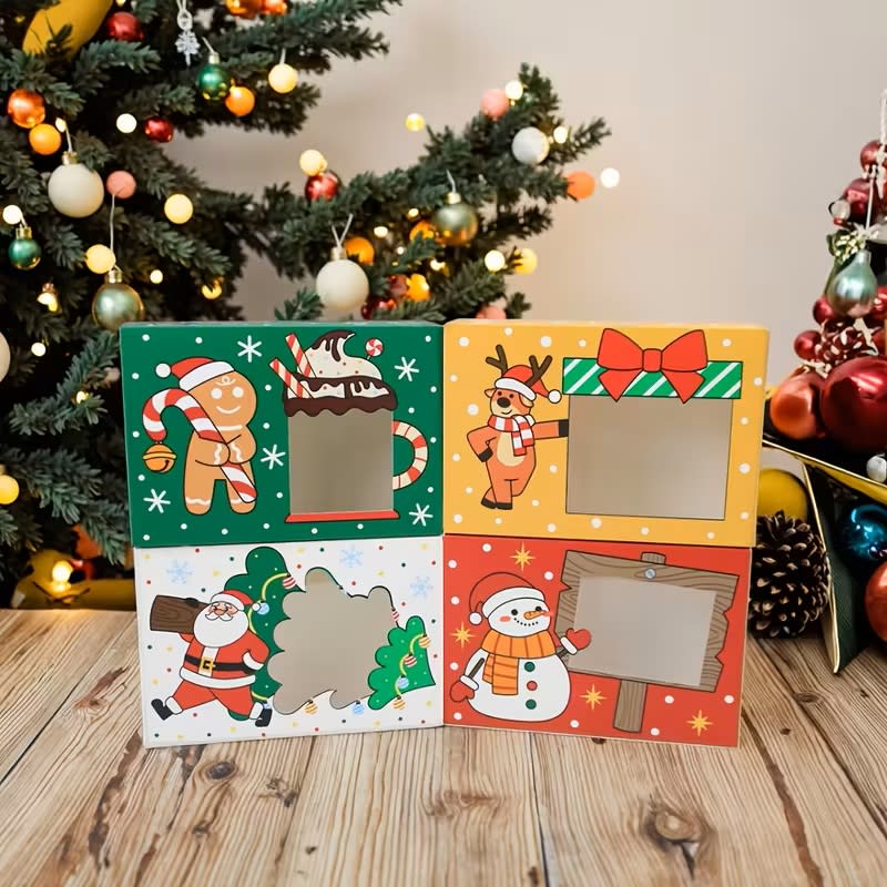 Set Cajas Navidad N°5 Muñeco de Nieve Rojo 4 Unidades3