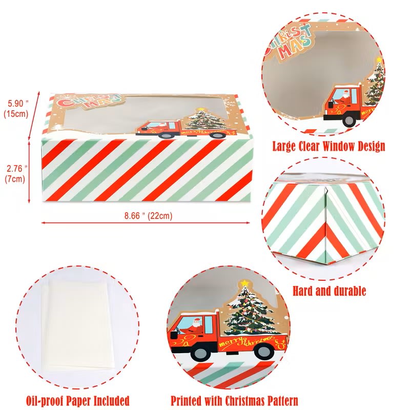 Set Cajas Navidad N°3 Camión de Santa Rayas 4 Unidades8