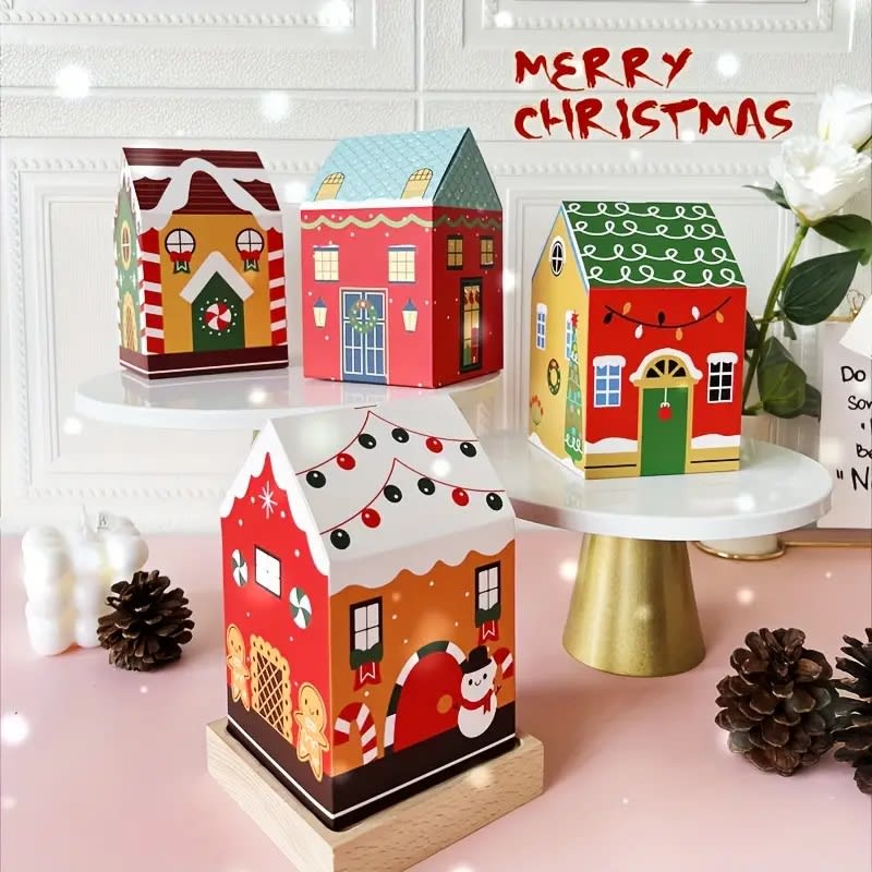 Set Cajas Casa Navidad N°7 14x8,5x8,5 cm. 4 Unidades5