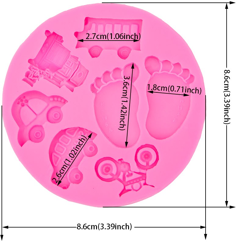 Molde Fondant Baby Shower Pies Silicona1