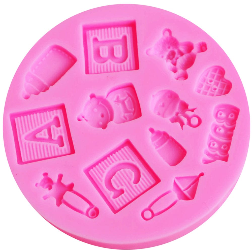 Molde Fondant Baby Shower Bloques Silicona1