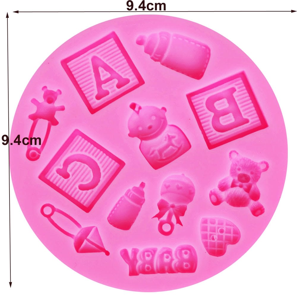 Molde Fondant Baby Shower Bloques Silicona2
