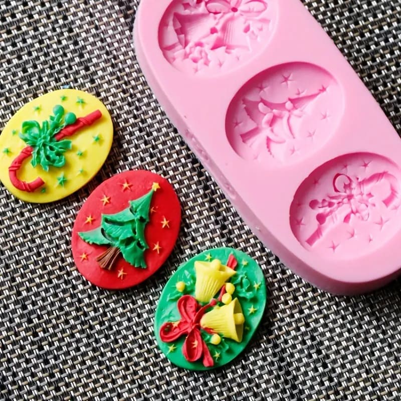 Molde Fondant 3 Monedas Navidad Silicona3