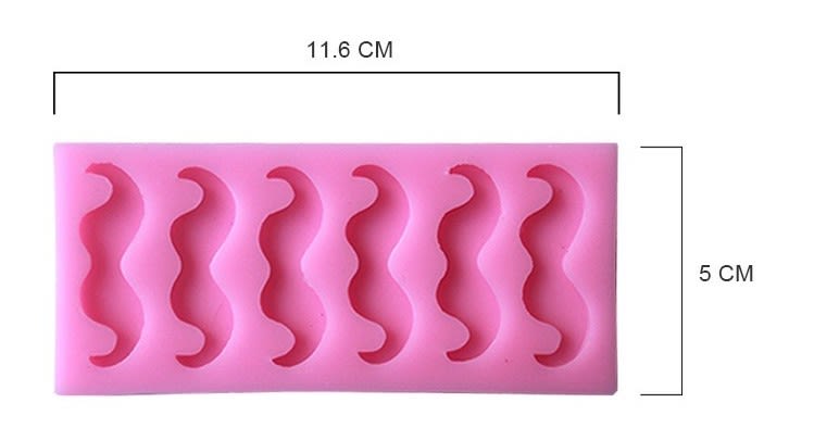 Molde Fondant 6 Bigotes Silicona 2