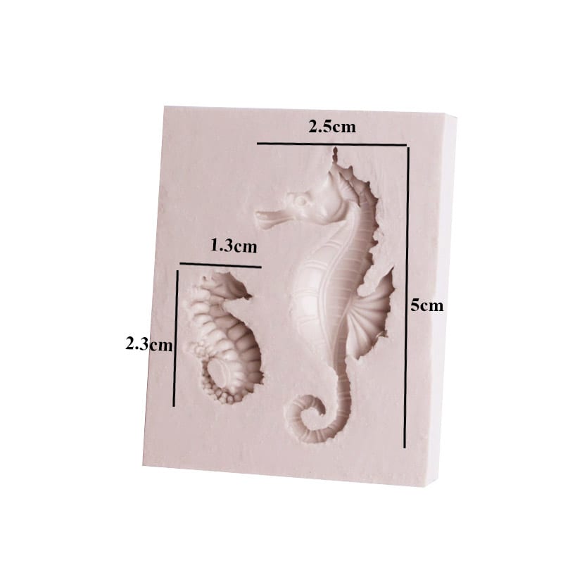 Molde Fondant Caballito de Mar Silicona2