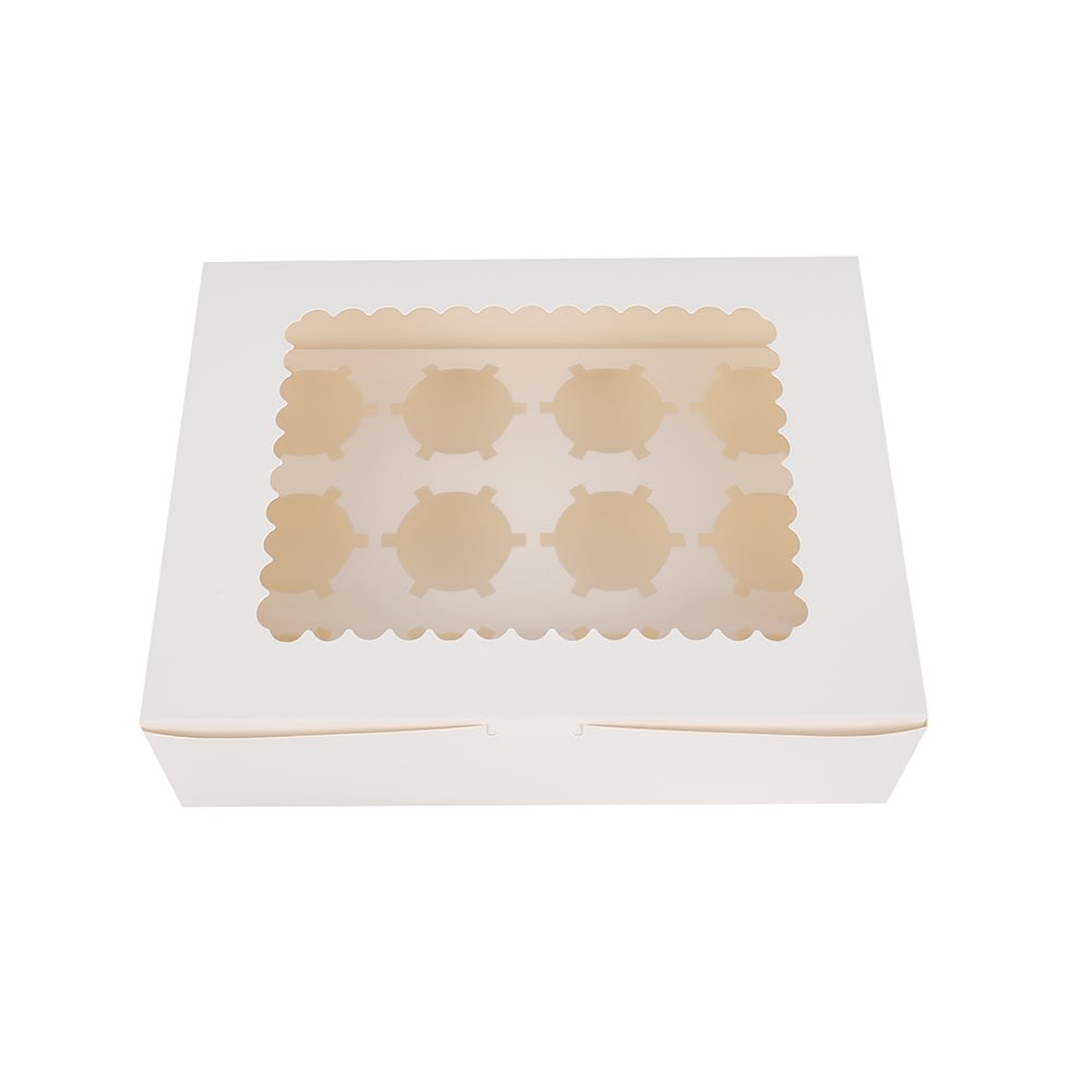 Caja 12x Cupcakes Blanca 32x25x9 cm. 10 Unidades3