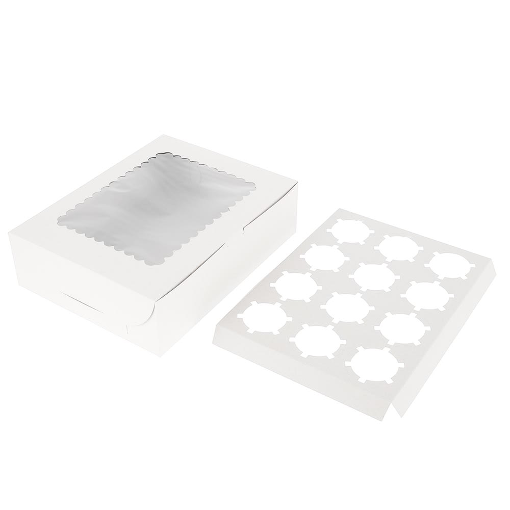 Caja para 12 Cupcakes Blanca Cartulina4