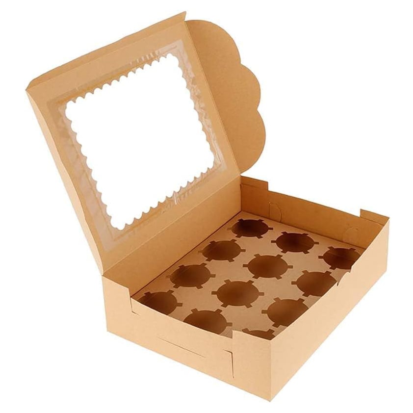 Caja para 12 Cupcakes Kraft1