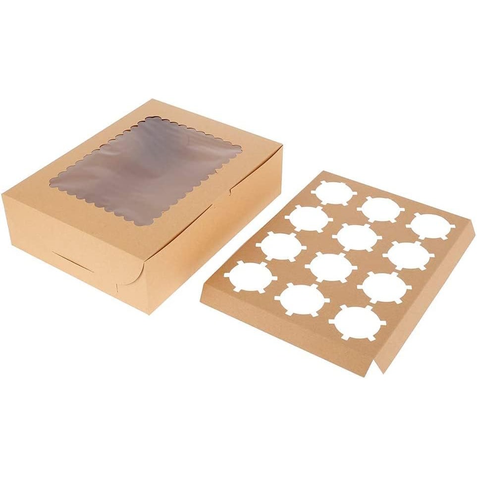 Caja 12x Cupcakes Kraft 32x25x9 cm. 10 Unidades3