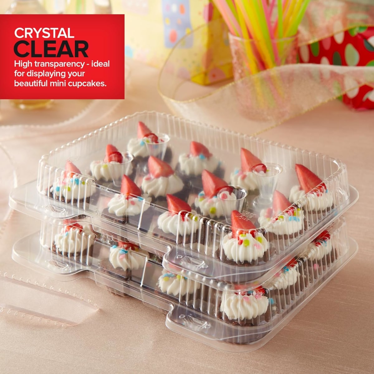 Caja Plástica 12x Minicupcakes Transparente3