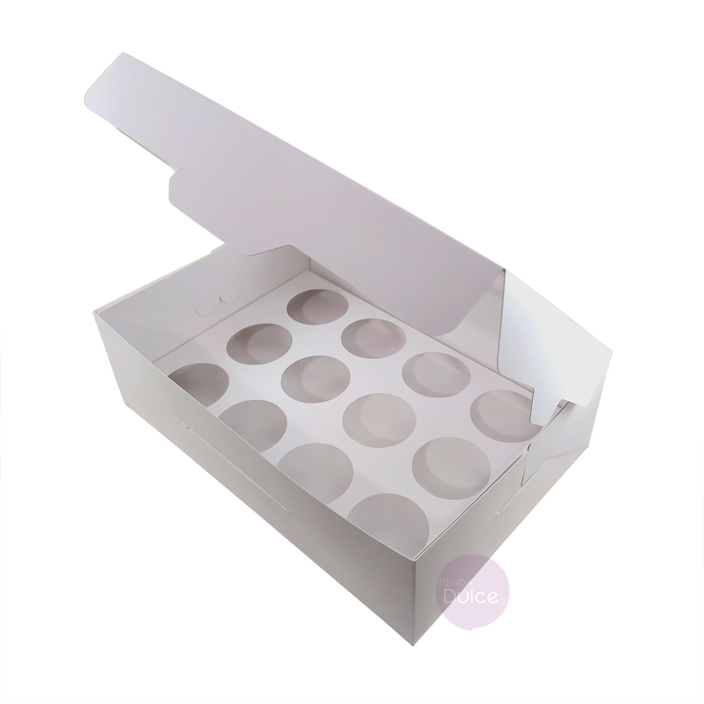 Caja para 12 Minicupcakes Blanca Cartulina1