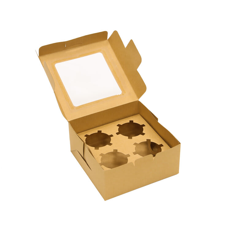 Caja para 4 Cupcakes Kraft3