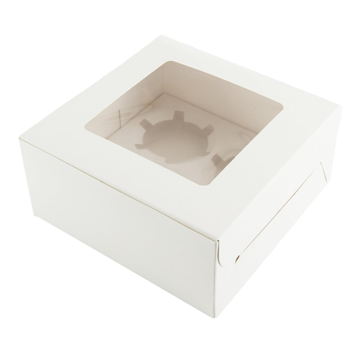 Caja 4x Cupcakes Blanca 16x16x7.5 cm. 10 Unidades4