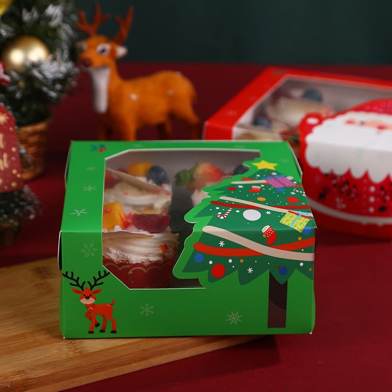 Set Cajas Navidad 4 Cupcakes Verde 4 Unidades2