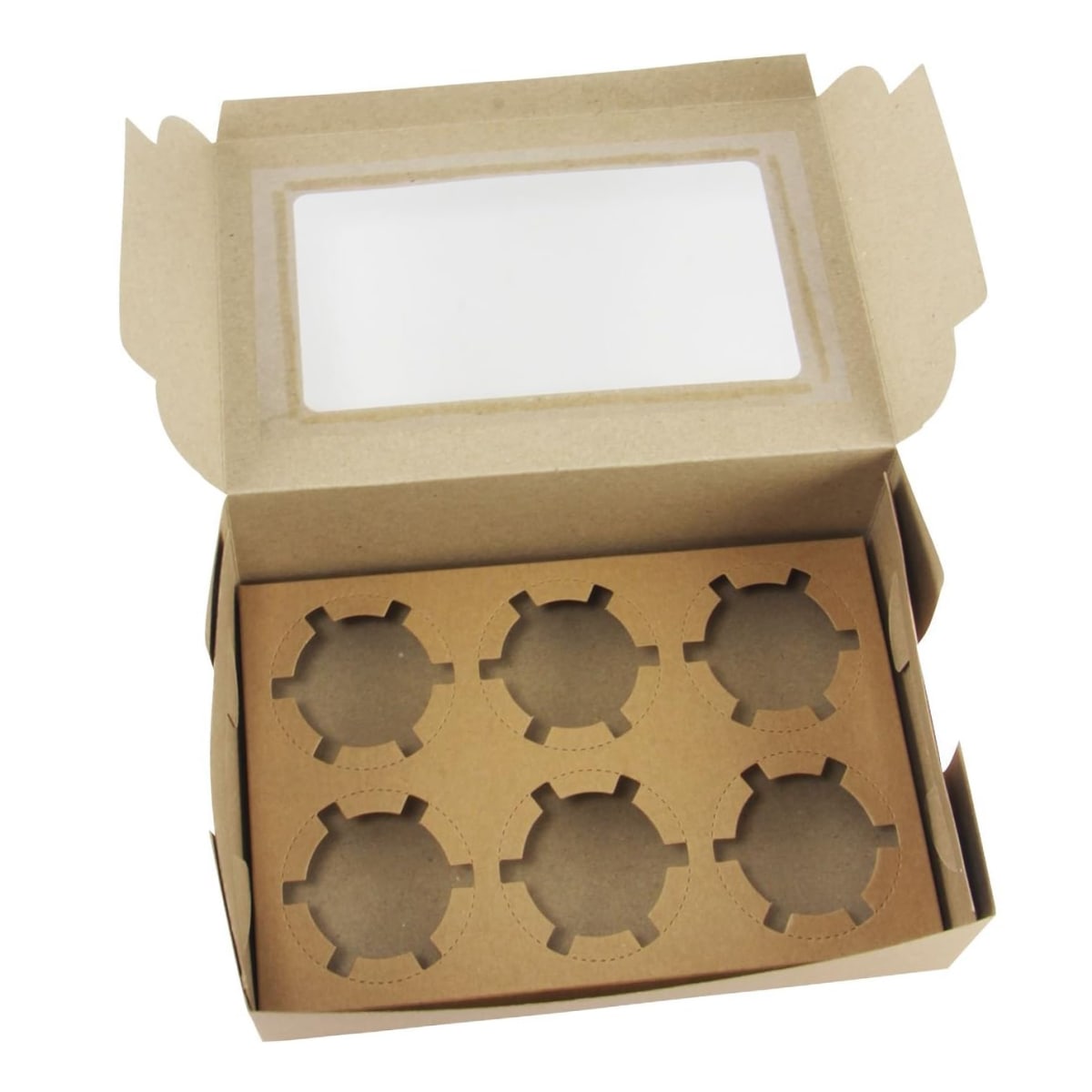 Caja 6x Cupcakes Kraft 24x16x7.5 cm. 10 Unidades2