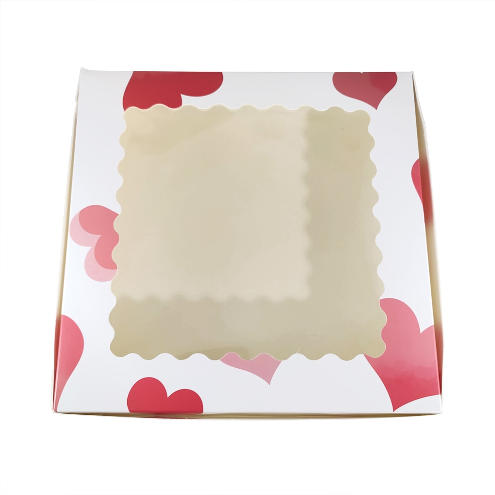 Set Cajas Cartulina Blanca con Corazones 19x19x5 cm. 4 Unidades1