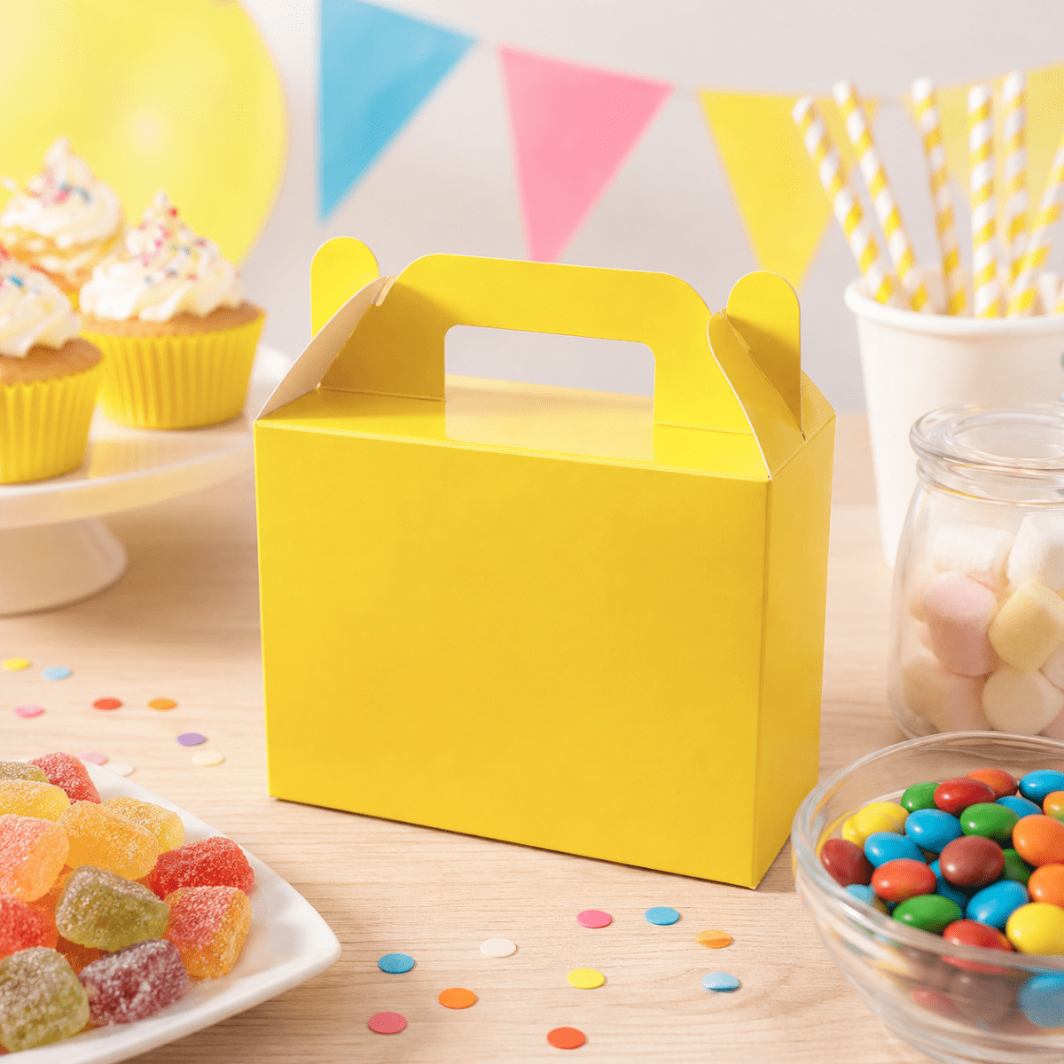 Set Cajas Cartulina con Manilla 14x6x11 cm. 6 Unidades Colores3