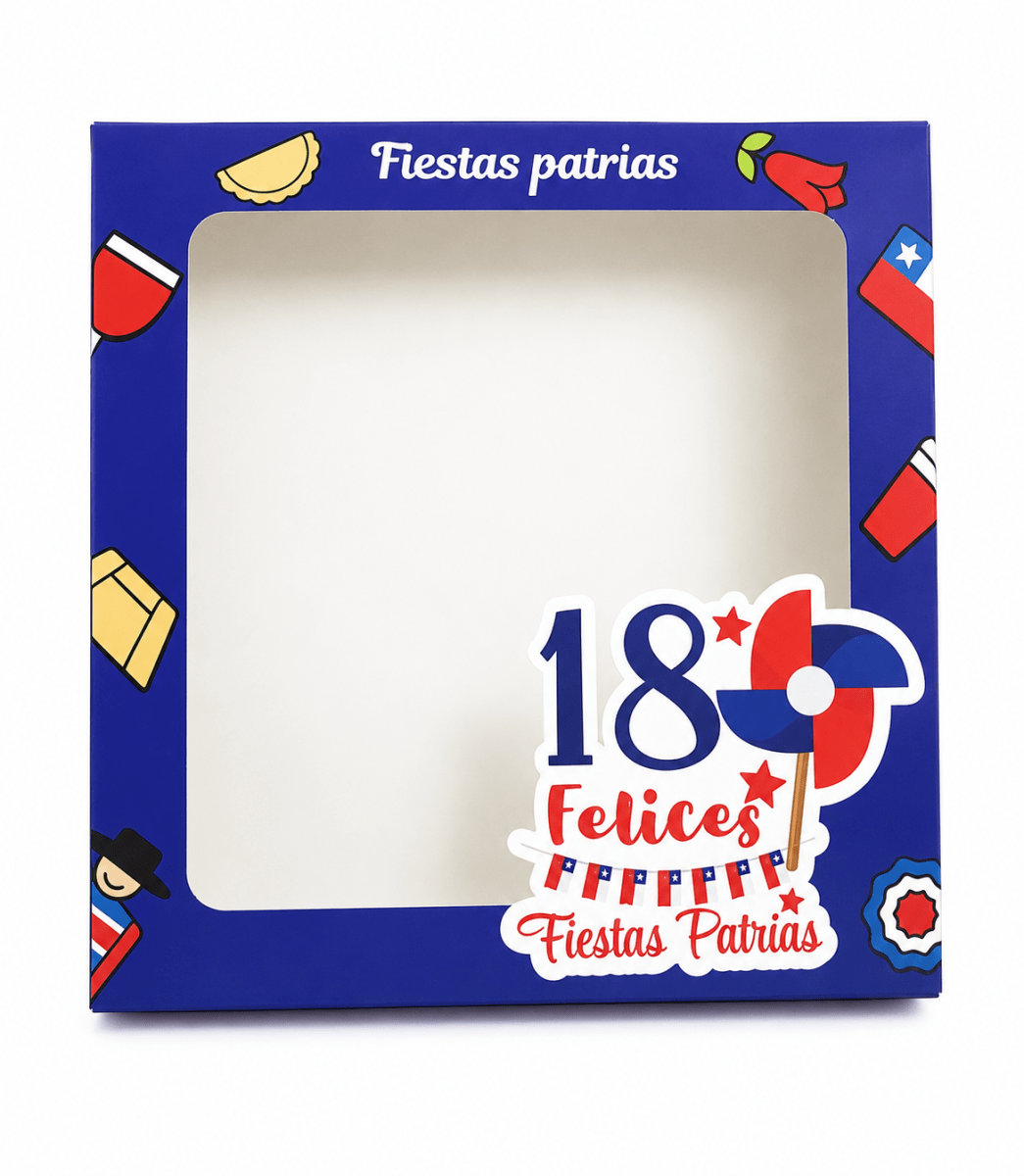 Caja Fiestas Patrias N°2 - 23x23x9 cm. Cartulina2