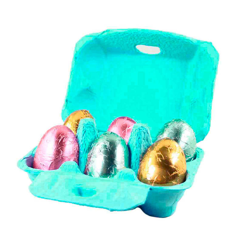 Caja para 6 Huevos Cartón Turquesa 6 Unidades3