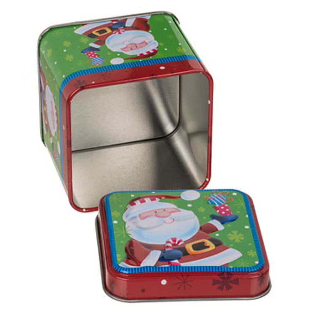 Caja de Lata Navidad Santa 7,5x7,5x6,5 cm.3