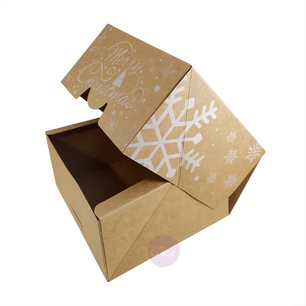 Set Cajas Navidad Kraft Cuadrada 4 Unidades2