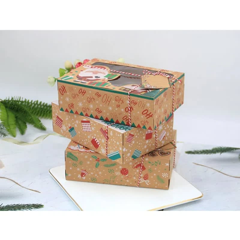 Set Cajas Navidad Kraft Casa Jengibre 4 Unidades3