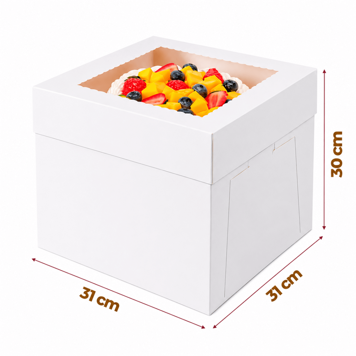 Caja Torta Cartulina con Visor 31x31x30 cm.5