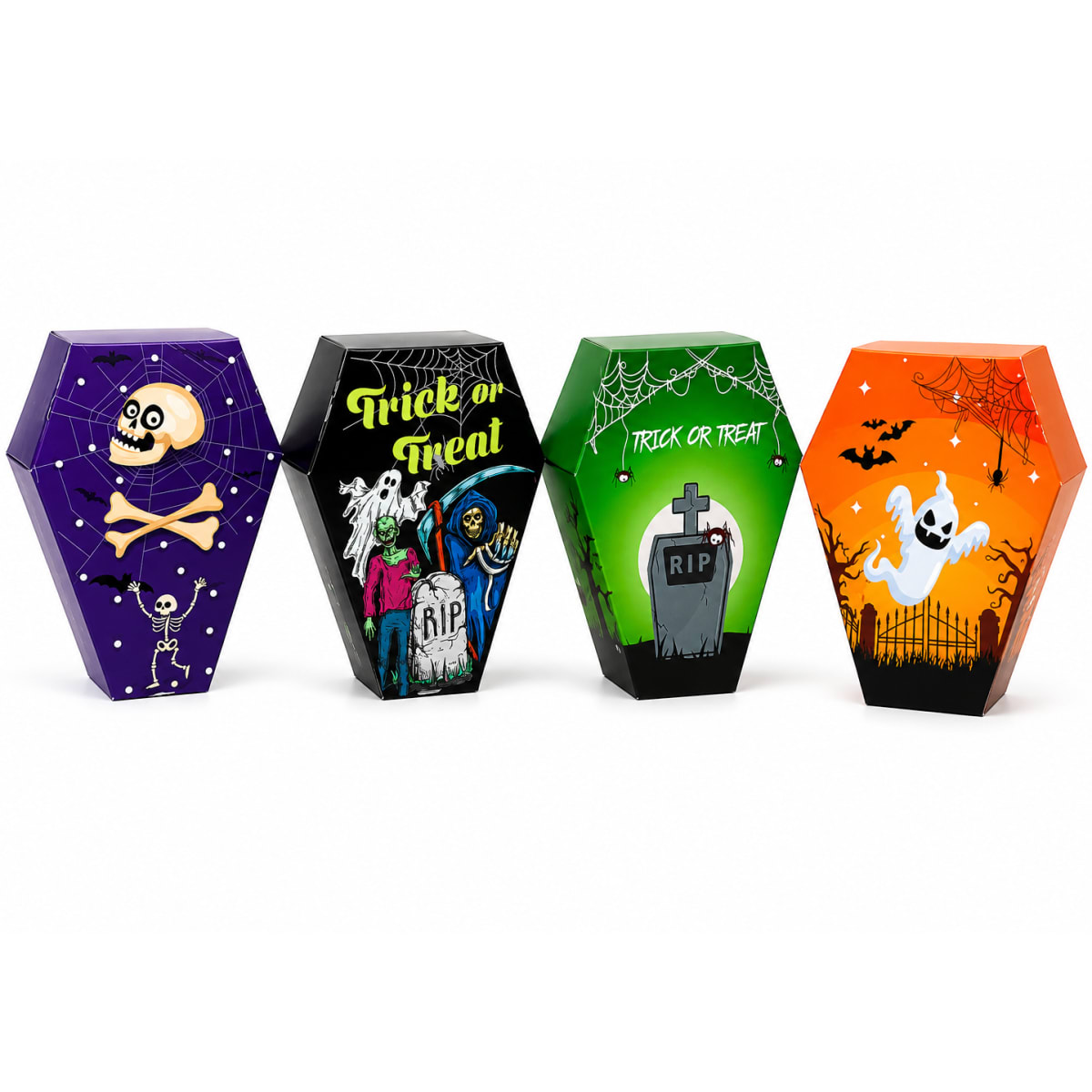 Set Cajas Ataúd Halloween Surtidas 12x9x5 cm. 4 Unidades2