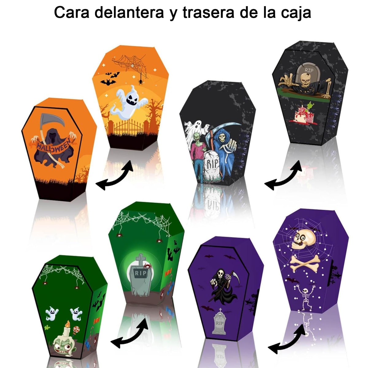 Set Cajas Ataúd Halloween Surtidas 12x9x5 cm. 4 Unidades4