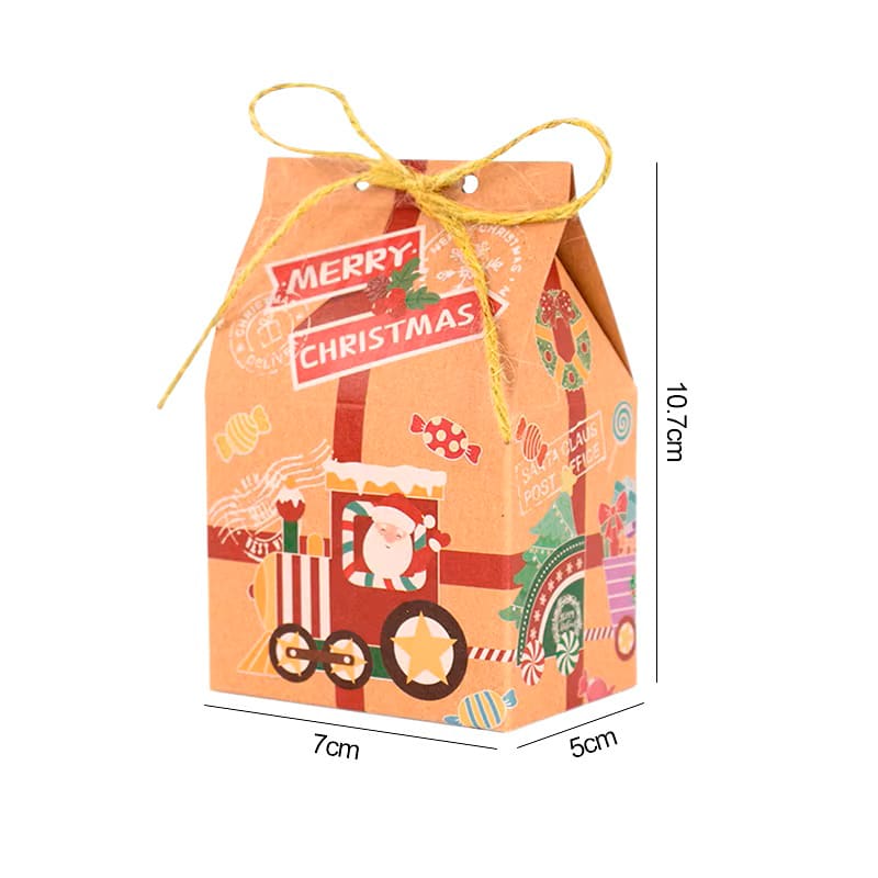 Set Cajas Casa Navidad Kraft N°4 10x7x5 cm. 4 Unidades4