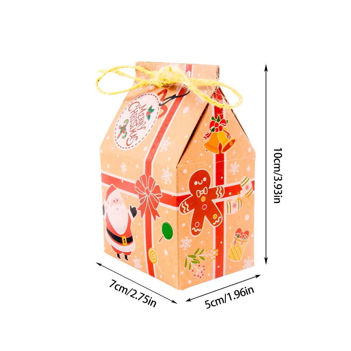 Set Cajas Casa Navidad Kraft N°5 10x7x5 cm. 4 Unidades3