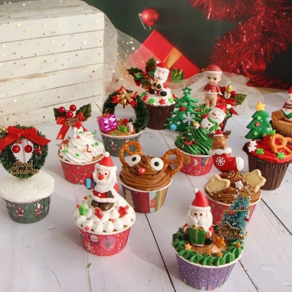 Capsulas Plegadas Cupcake Navidad N°1 50 Unidades1