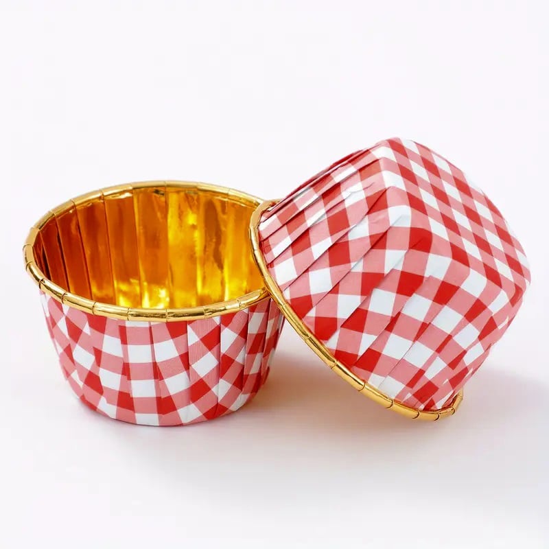 Capsulas Plegadas Cupcake Cuadrille Rojo 20 Unidades2