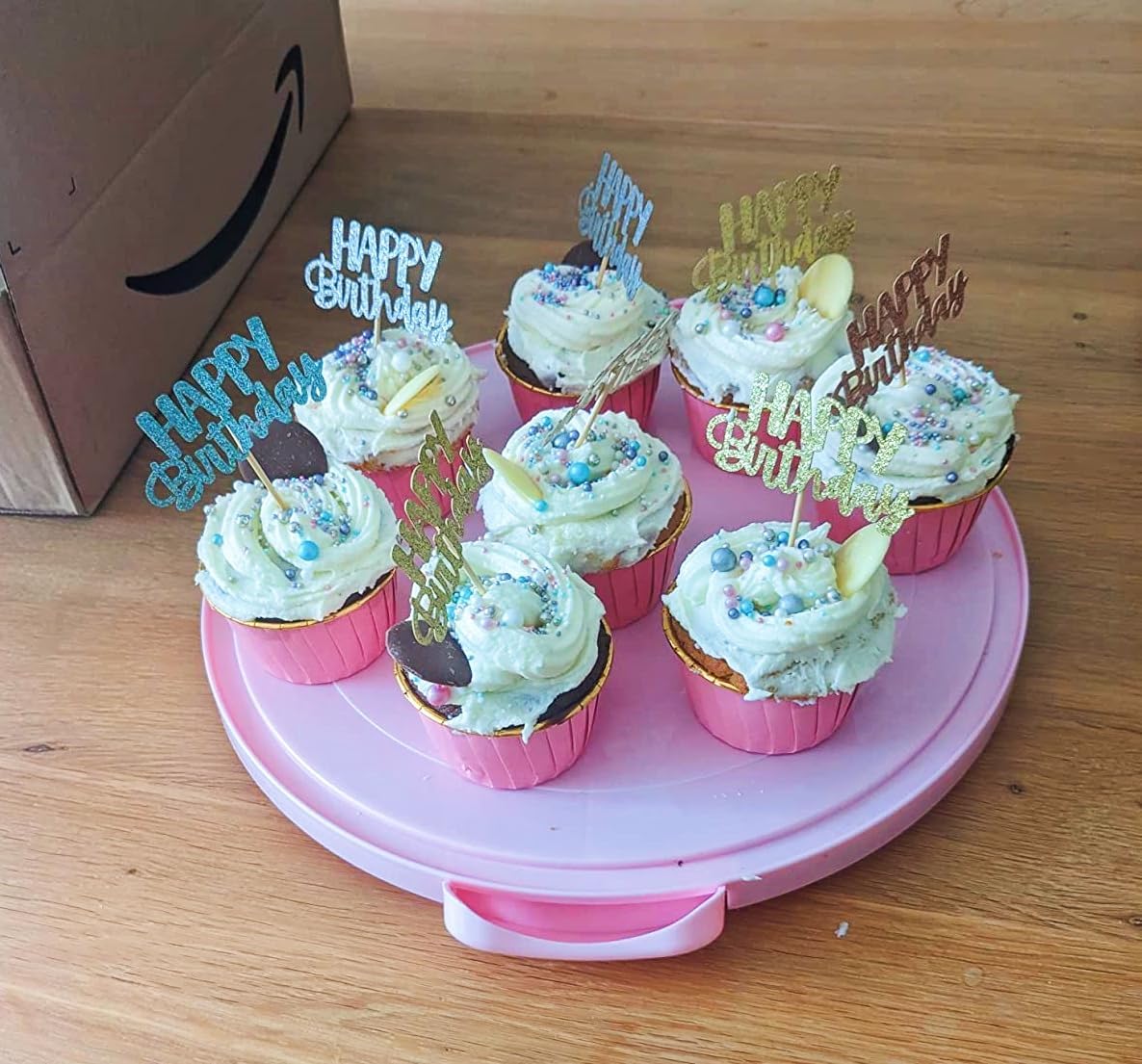 Capsulas Plegadas Cupcake Rosado 20 Unidades4