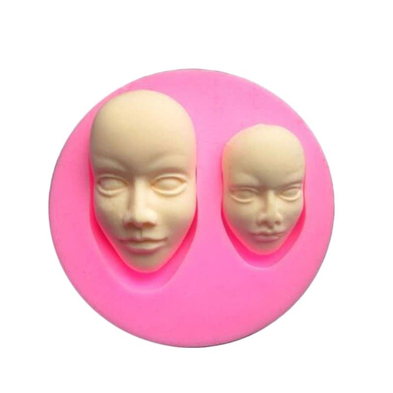 Molde Fondant 2 Rostros Silicona1