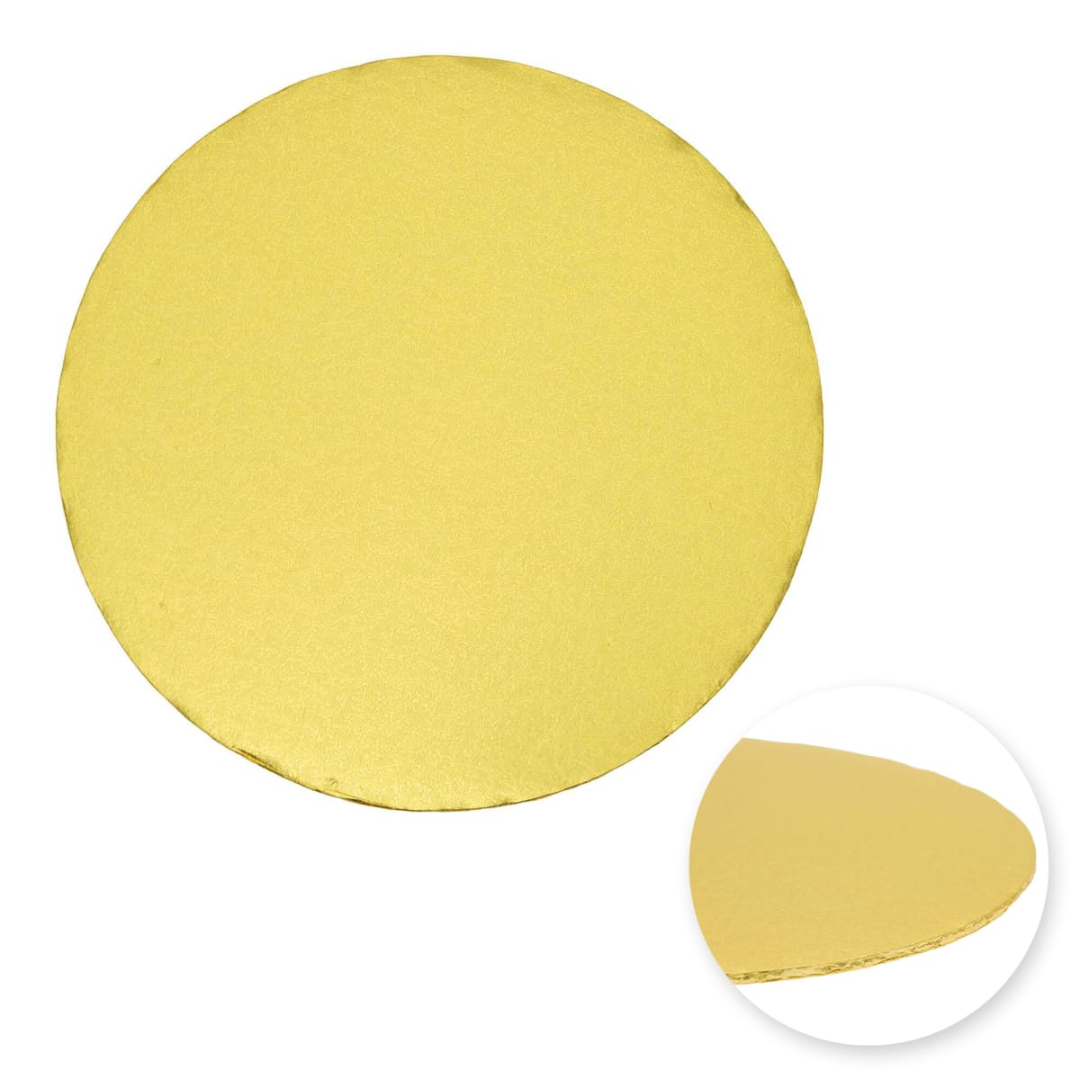 Bandeja Cartón Borde Tapado Dorada Redonda 25 cm. 0