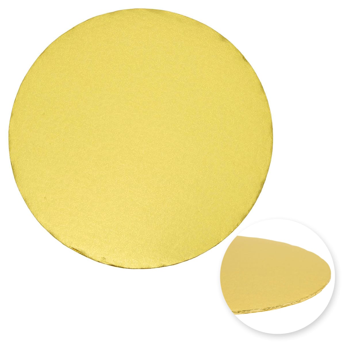 Bandeja Cartón Borde Tapado Dorada Redonda 30 cm. 0