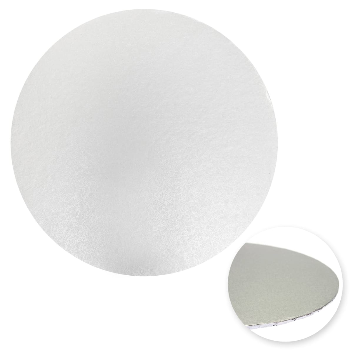 Bandeja Cartón Borde Tapado Plateada Redonda 30 cm. 0