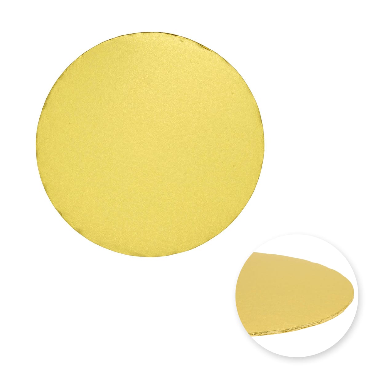 Bandeja Cartón Borde Tapado Dorada Redonda 15 cm. 0