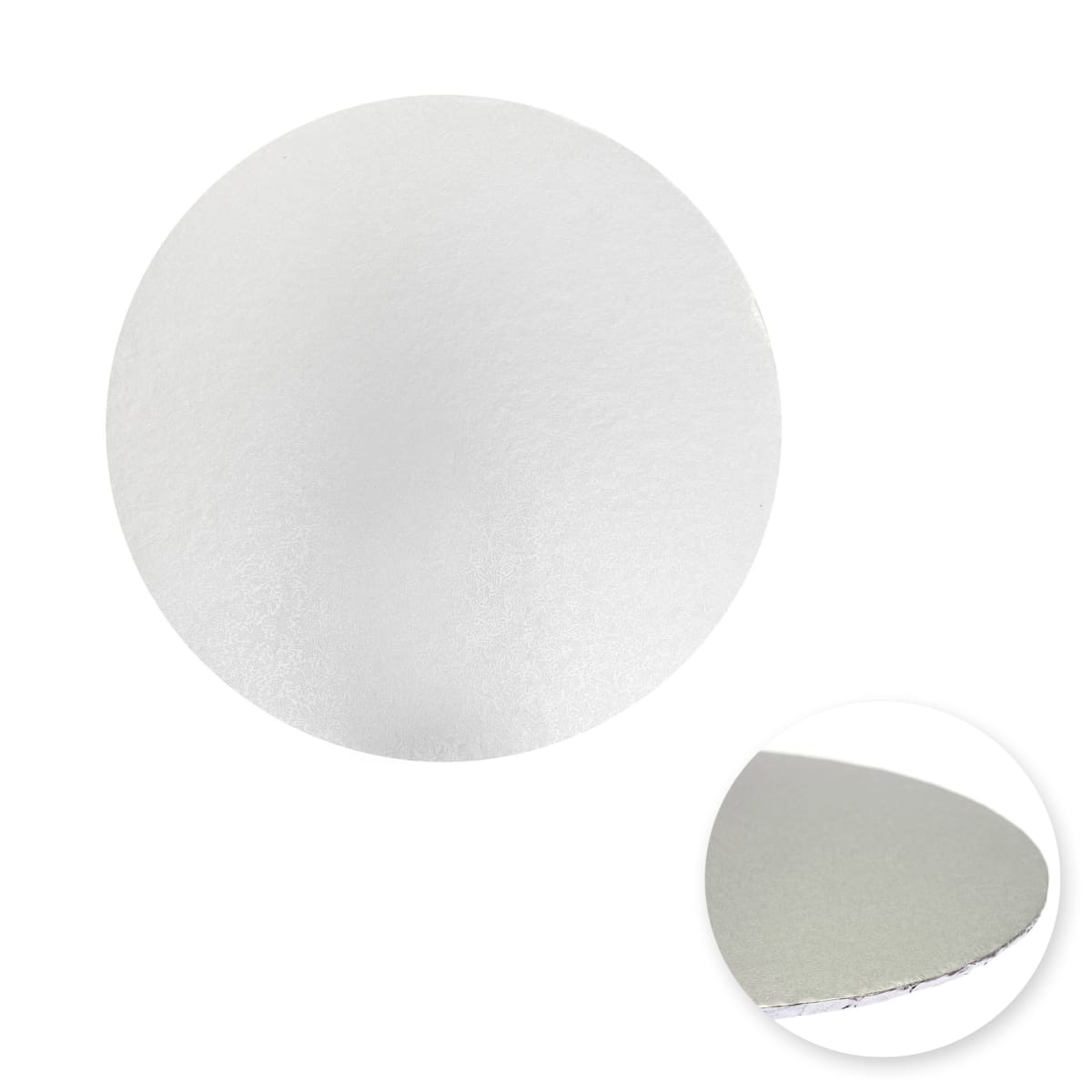 Bandeja Cartón Borde Tapado Plateada Redonda 15 cm. 0