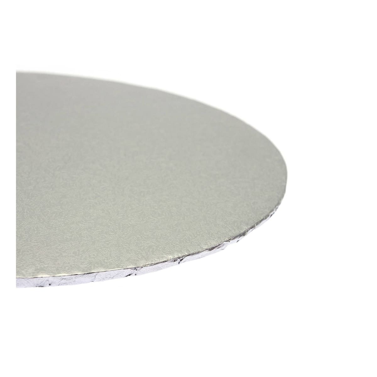 Bandeja Cartón Borde Tapado Plateada Redonda 20 cm.2