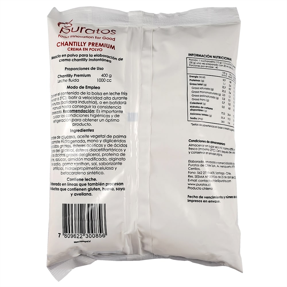 Crema Chantilly Premium Puratos 400 gr.2