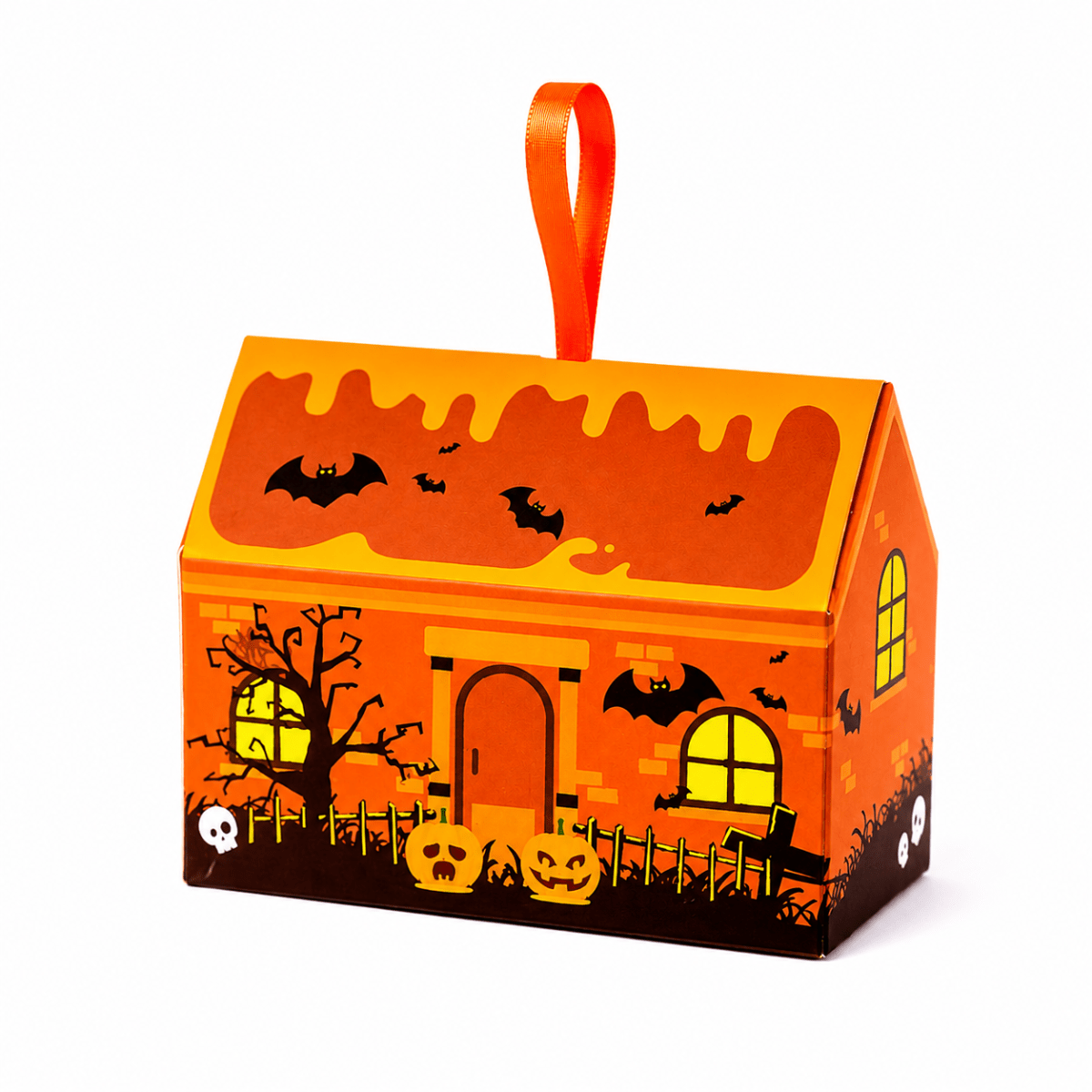 Set Cajas Casa Halloween Naranja 13x10,5x7 cm. 4 Unidades 0
