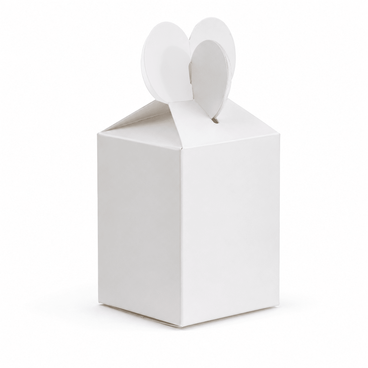 Set Cajas Cartulina Blanca Corazón 8.5x8.5x10 cm. - 6 Unidades1