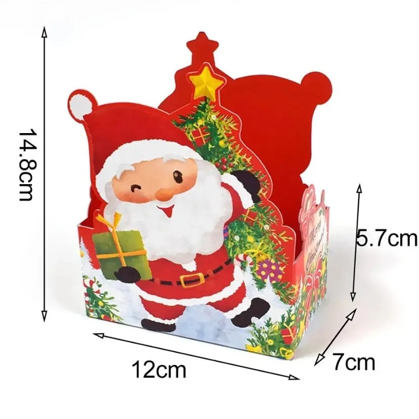 Set Bolsas con Base Cartulina Santa 12x7x30 cm. - 10 Unidades9