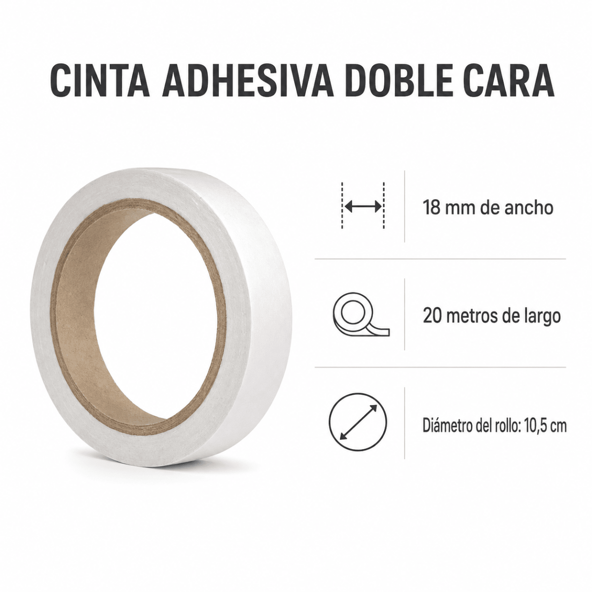 Cinta Adhesiva Doble Faz Contacto 18 mm. x 20 mts.7