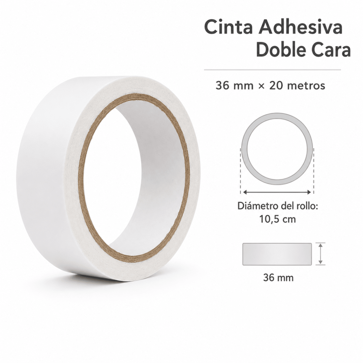 Cinta Adhesiva Doble Faz Contacto 36 mm. x 20 mts.6
