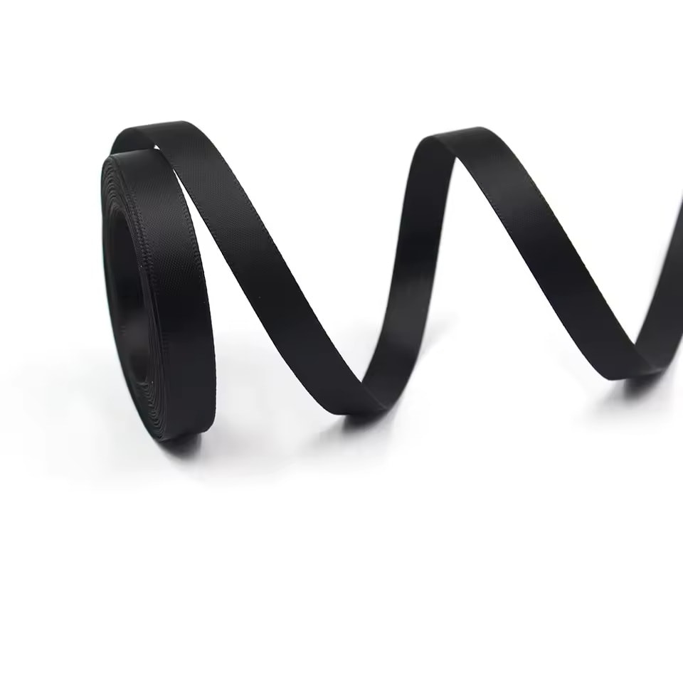 Cinta de Tela para Lazo Liso Negro 5 Metros 0