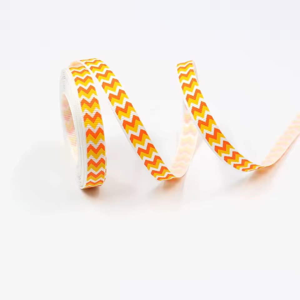 Cinta de Tela para Lazo Zigzag Amarillo-Naranjo 5 Metros 0