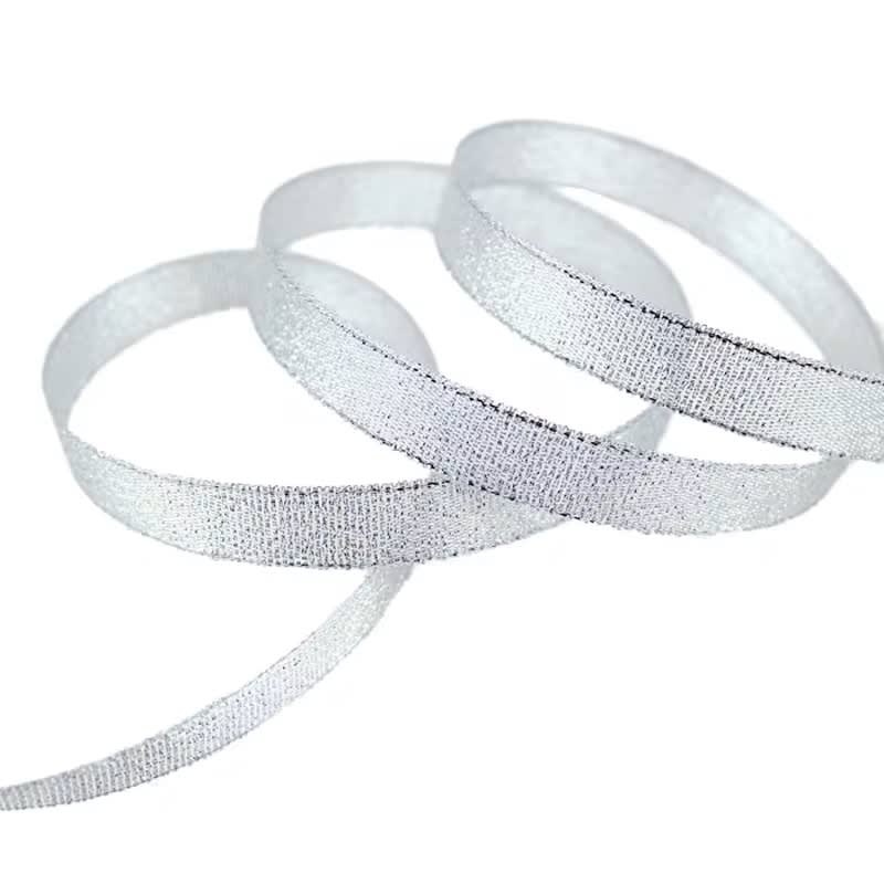 Cinta de Tela para Lazo Liso Plateado 5 mts.2